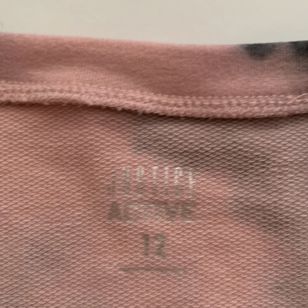 Justice sweatshirt, size 12, pink and gray pattern